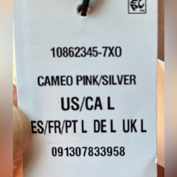 Anne Klein Floral Sequin Lace Mesh Elastic Waist Midi Skirt Pink Silver Sz L - Picture 12 of 15